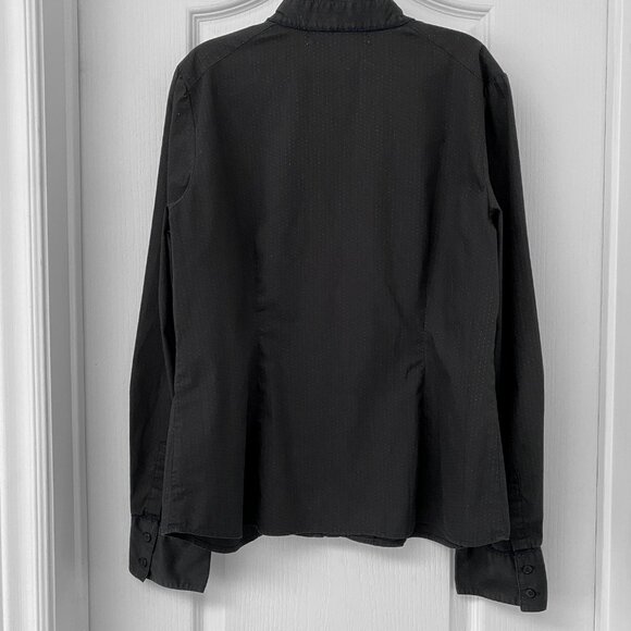 Contemporaine - Black and White Mini Polkadots Longsleeve Blouse - Picture 5 of 7